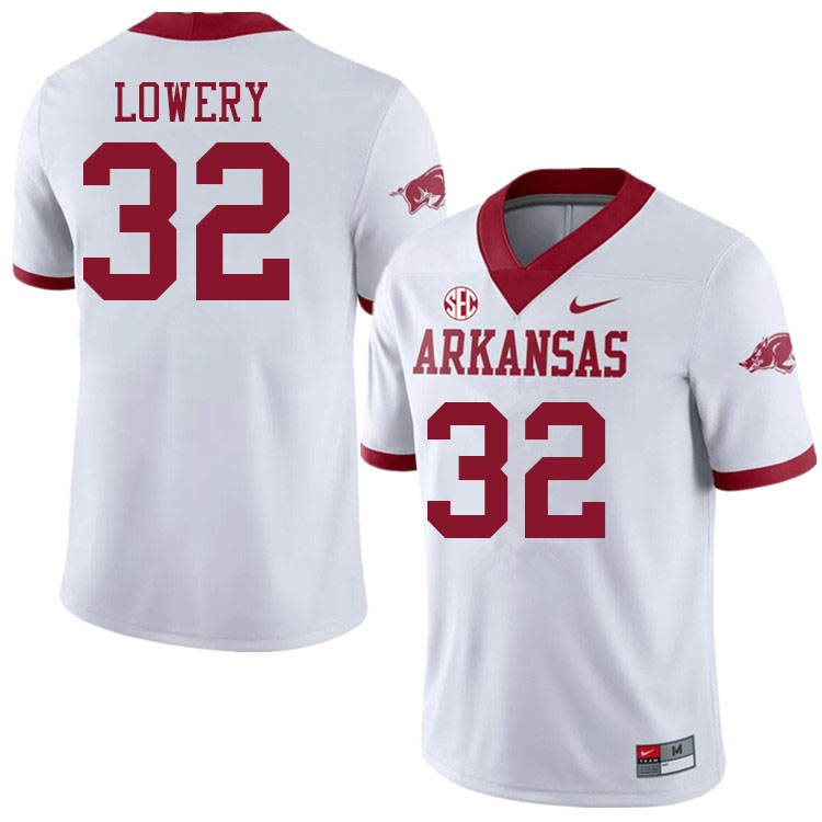 Men #32 Chase Lowery Arkansas Razorbacks College Football Jerseys Sale-Alternate White - Click Image to Close